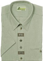 Hemd Chambray 1/2-Arm - mit Zierteil / Beinknopf