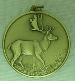 Jagdmedaille Damhirsch-bronze - 40 mm, Ring und Öse