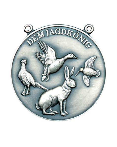 Jagdmed. Niederwild-altsilber - 60 mm, Ring und Öse