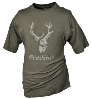 Rundhals Shirt Platzhirsch - Material: 100% Baumwolle
