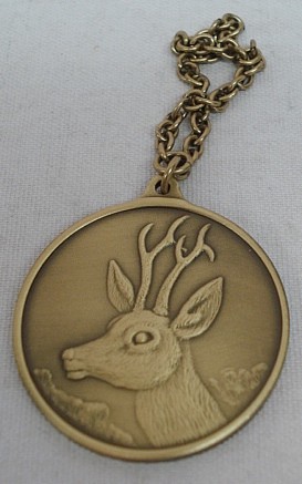 Jagdmedaille Rehbock bronze - 40mm,Ring/Öse
